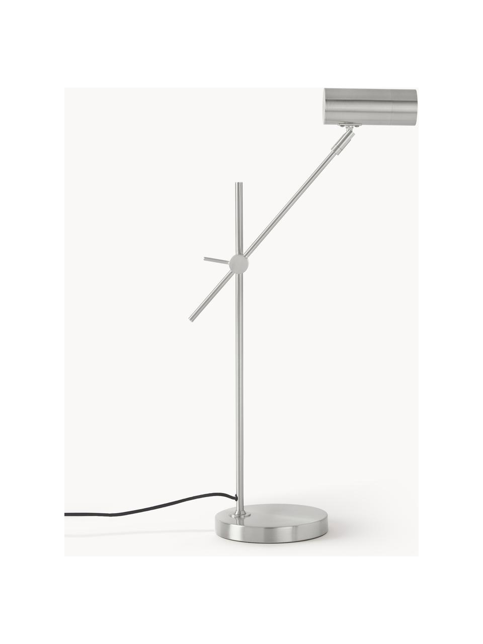 Lampa biurkowa Cassandra, Odcienie srebrnego, G 47 x W 55 cm