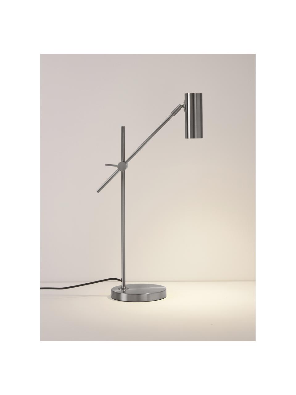 Lampa biurkowa Cassandra, Odcienie srebrnego, G 47 x W 55 cm