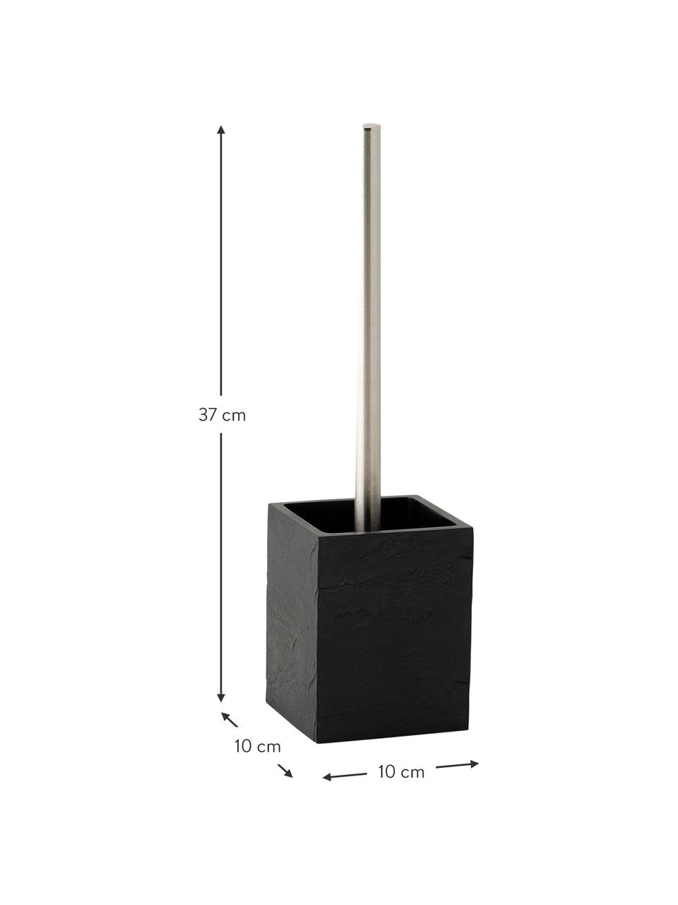 WC kartáč v břidlicovém vzhledu Slate, Černá, Š 10 cm, V 37 cm