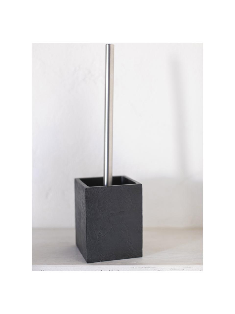 WC kartáč v břidlicovém vzhledu Slate, Černá, stříbrná, Š 10 cm, V 37 cm