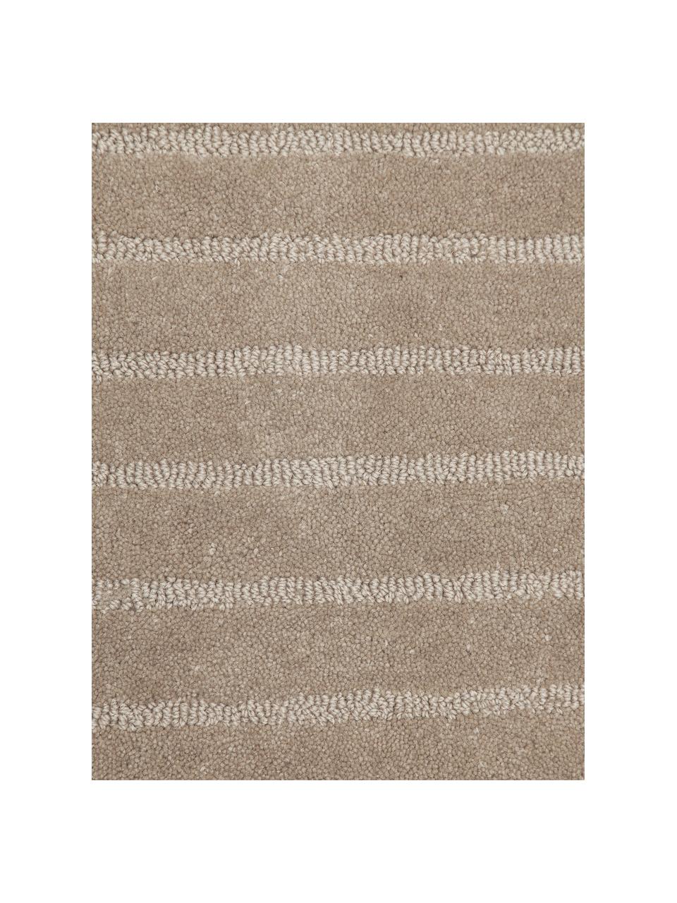 Ronde handgetuft wollen vloerkleed Mason in taupe, Bovenzijde: 100% wol, Onderzijde: 100% katoen, Beige, Ø 200 cm (maat L)