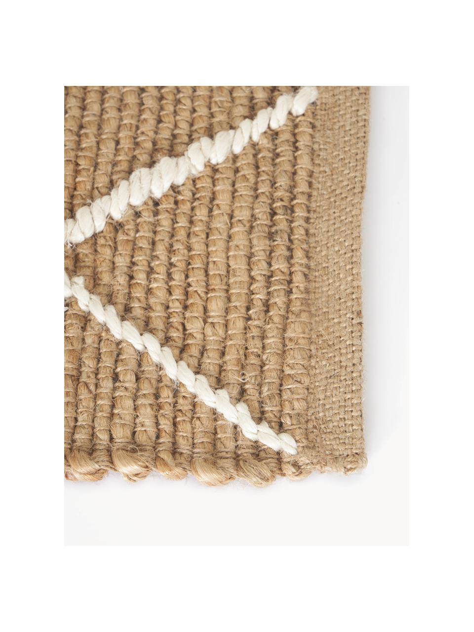 Alfombra corredor artesanal de yute Kunu, 100% yute

Este producto contiene al menos un 50% de yute natural. Las fibras de yute son una materia prima que se renueva rápidamente y se caracterizan particularmente por su bajo consumo de agua durante su cultivo y procesamiento. Además, la fibra de yute es 100% biodegradable y reciclable., Marrón, blanco, An 80 x L 200 cm