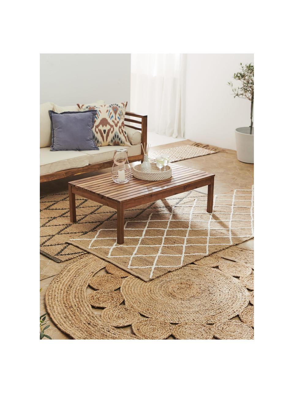 Alfombra corredor artesanal de yute Kunu, 100% yute

Este producto contiene al menos un 50% de yute natural. Las fibras de yute son una materia prima que se renueva rápidamente y se caracterizan particularmente por su bajo consumo de agua durante su cultivo y procesamiento. Además, la fibra de yute es 100% biodegradable y reciclable., Marrón, blanco, An 80 x L 200 cm