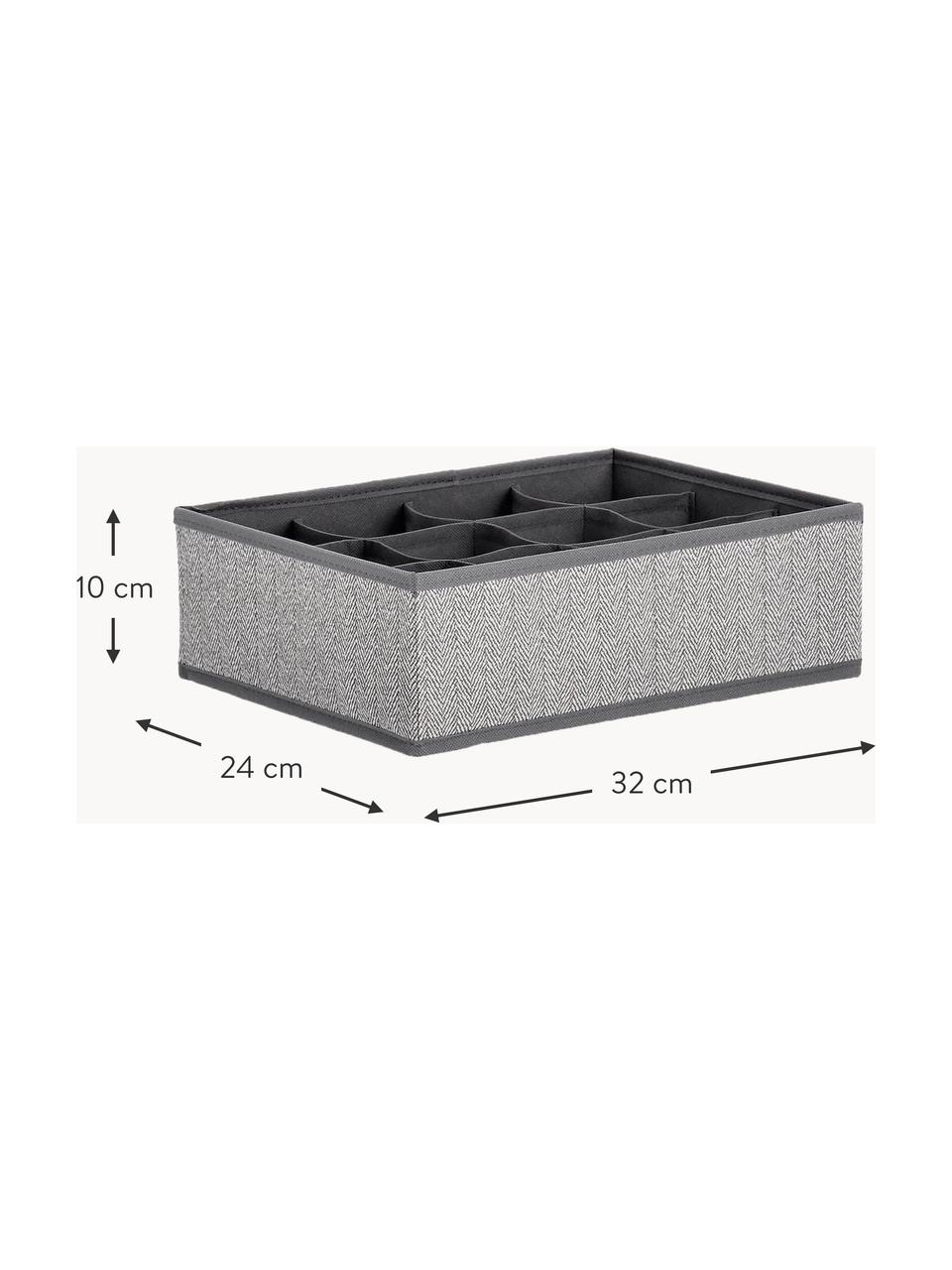Skladovací box Tidy, T 32 cm, Umělé vlákno, Odstíny šedé, Š 32 cm, H 24 cm