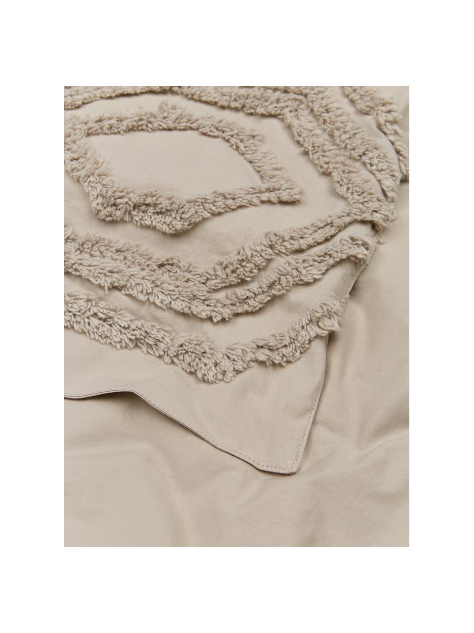 Přehoz s všívaným vzorem Faye, 100 % bavlna, Béžová, Š 240 x D 260 cm (pro postele s rozměry až 200 x 200 cm)