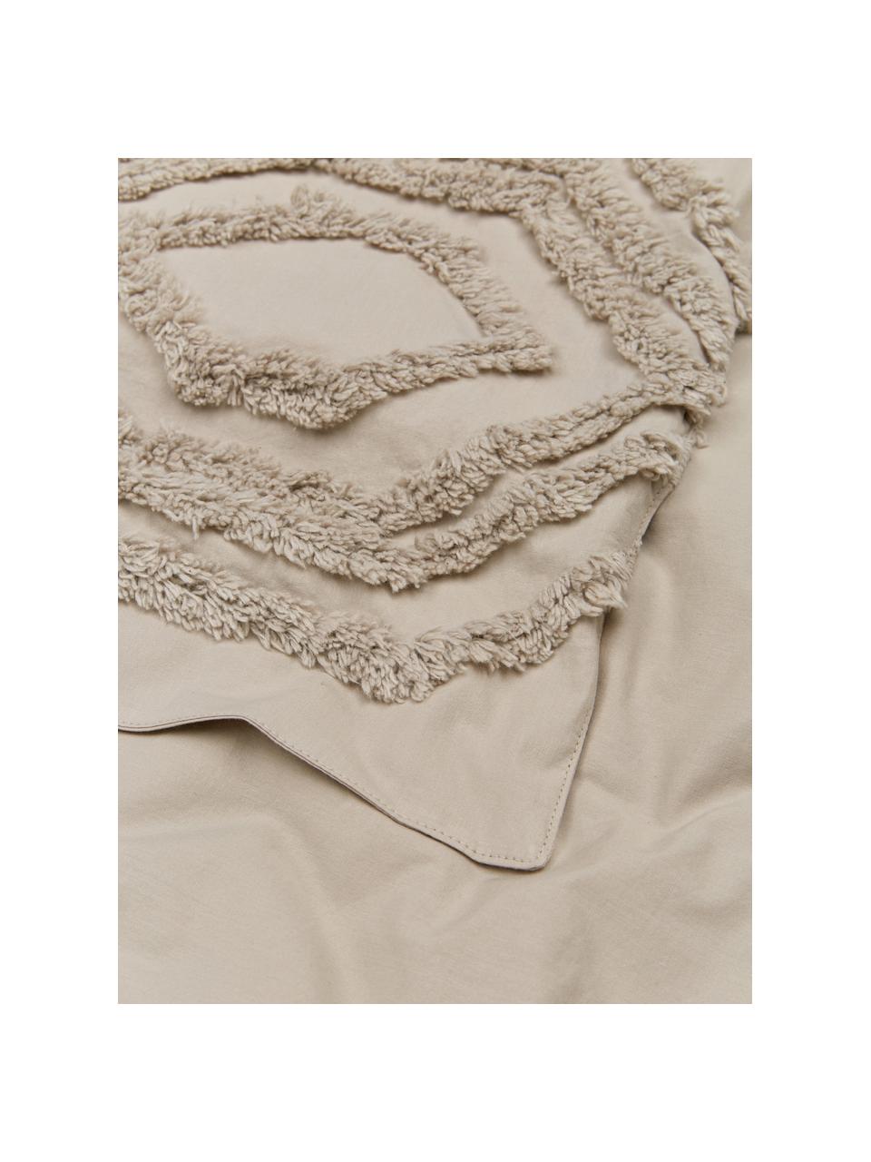 Prehoz s tuftovanou ozdobou Faye, 100 %  bavlna, Béžová, Š 160 x D 200 cm (pre postele do 120 x 200 cm)