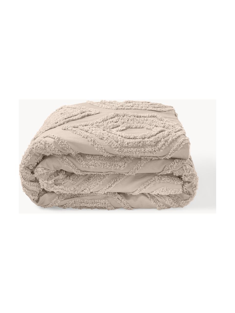 Přehoz s všívaným vzorem Faye, 100 % bavlna, Béžová, Š 160 x D 200 cm (pro postele s rozměry až 120 x 200 cm)
