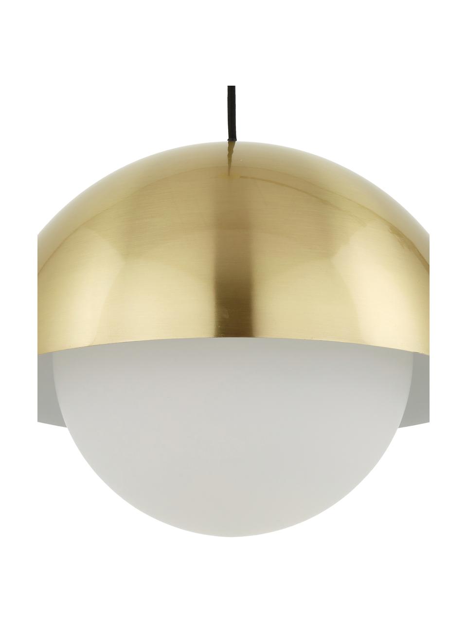 Lámpara de techo Lucille, Anclaje: metal cepillado, Cable: cubierto en tela, Blanco, latón, Ø 35 x Al 30 cm