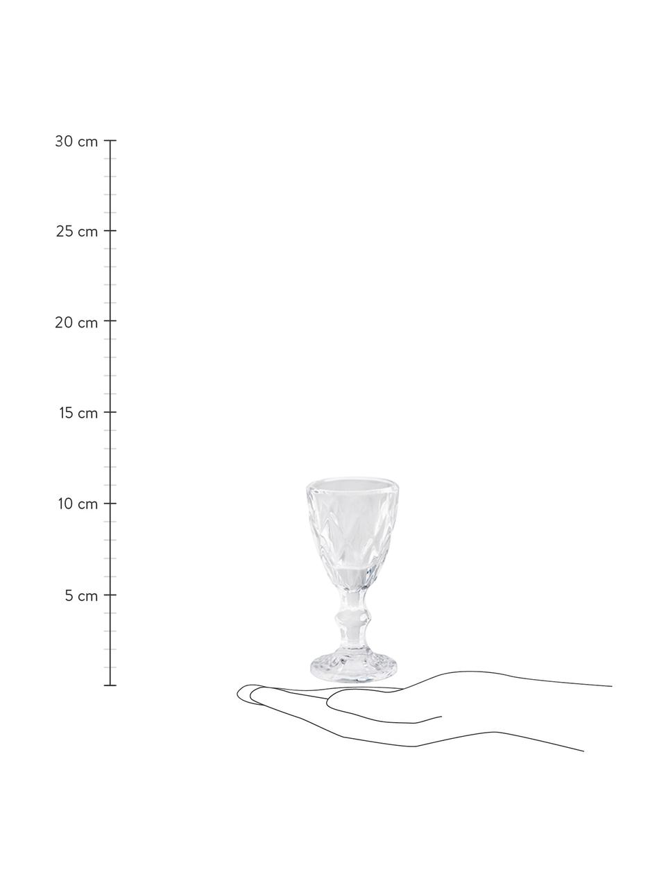 Bicchierino Prisma 6 pz, Vetro, Trasparente, Ø 5 x Alt. 11 cm