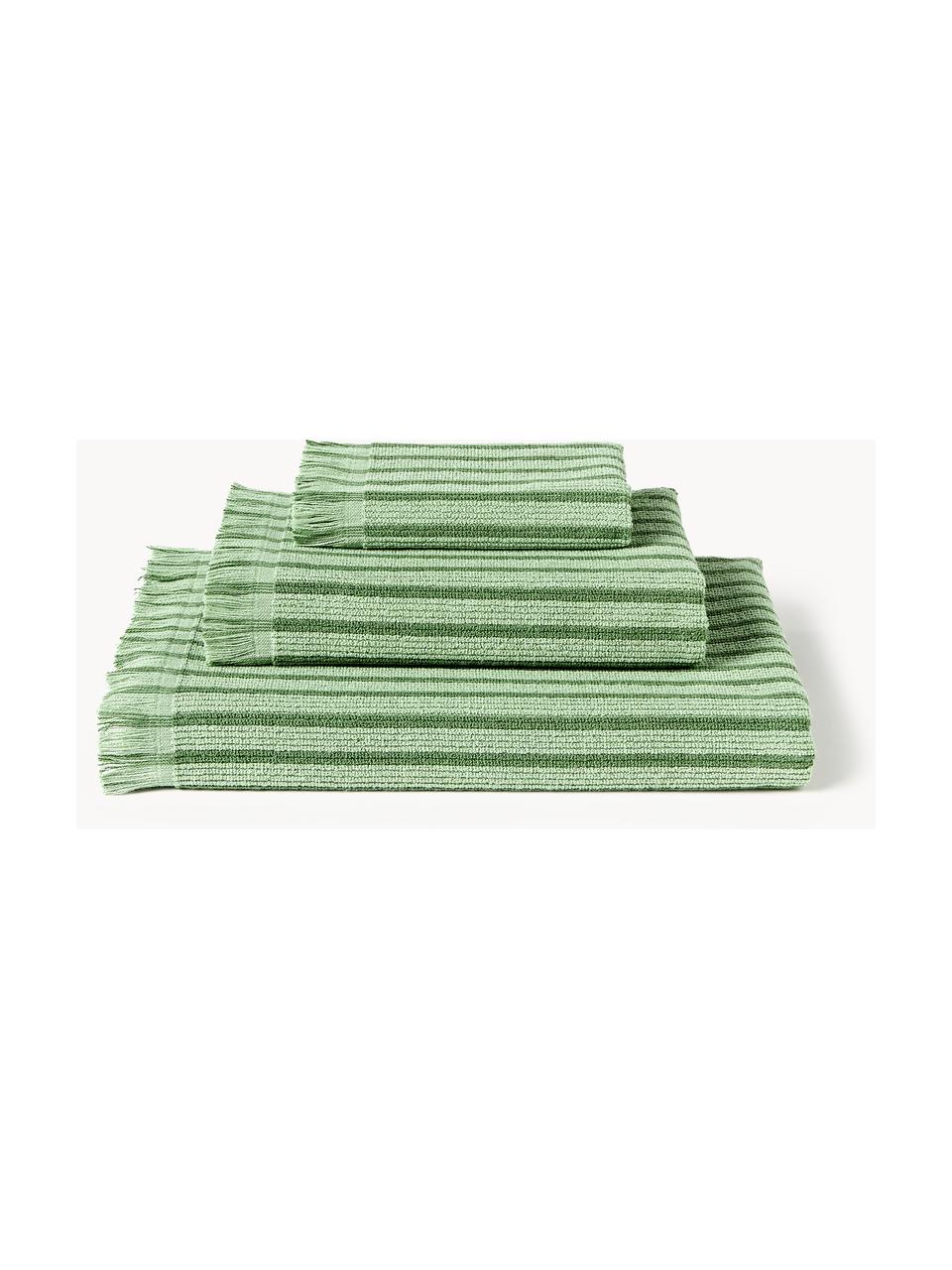 Serviettes de toilette Irma, tailles variées, Vert, 4 pièces (2 serviettes de toilette et 2 draps de bain)