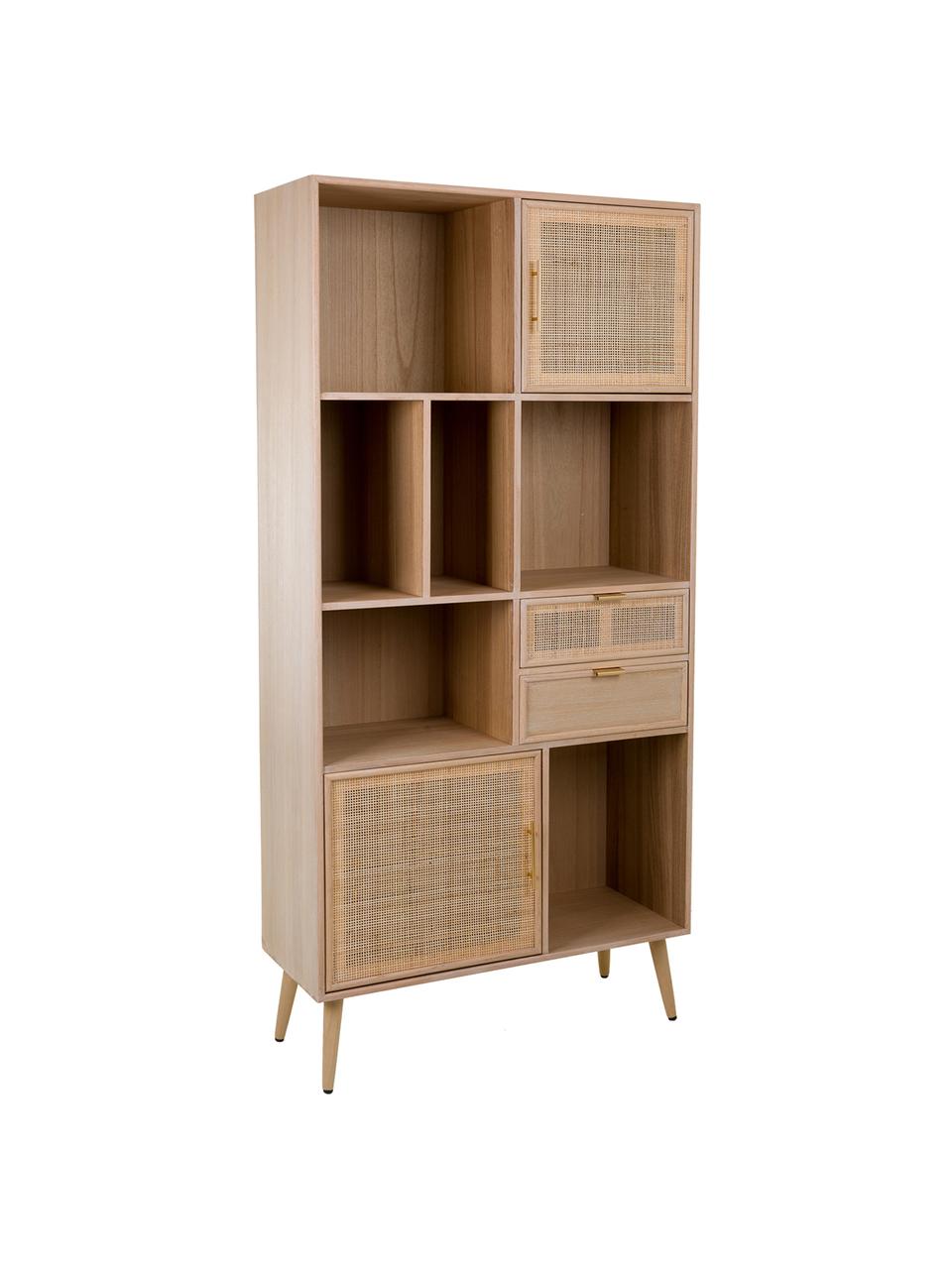 Estantería Cayetana, Estructura: tablero de fibras de dens, Beige, An 90 x Al 189 cm