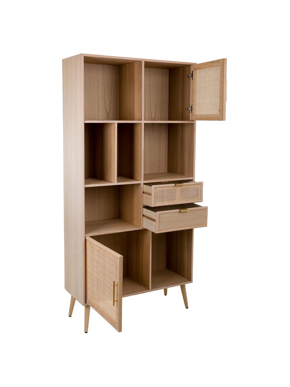 Estantería Cayetana, Estructura: tablero de fibras de dens, Beige, An 90 x Al 189 cm