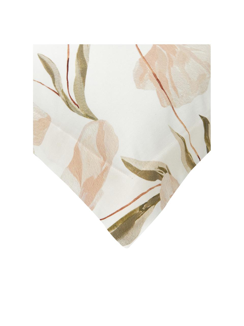 Designer Satin-Kopfkissenbezüge Aimee aus Bio-Baumwolle von Candice Gray, 2 Stück, Webart: Baumwollsatin Fadendichte, Beige, Rosa, B 40 x L 80 cm