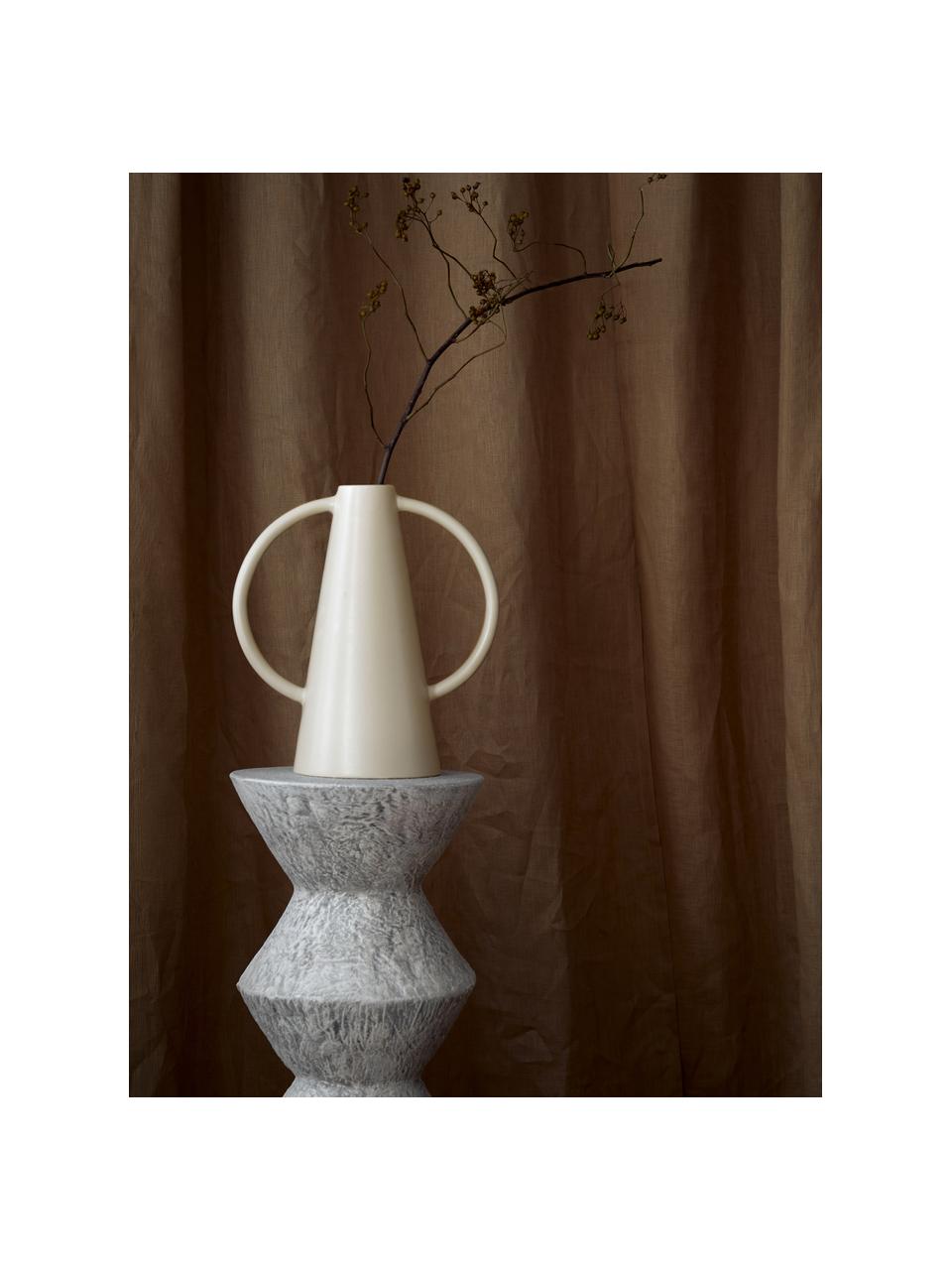 Designová váza Frigya, Kamenina, Krémově bílá, Ø 6 cm, V 31 cm