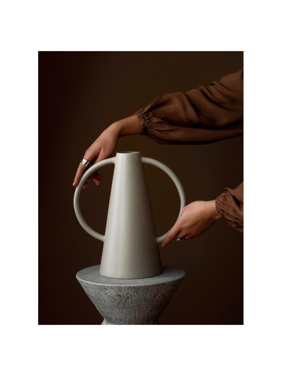 Designová váza Frigya, Kamenina, Krémově bílá, Ø 6 cm, V 31 cm