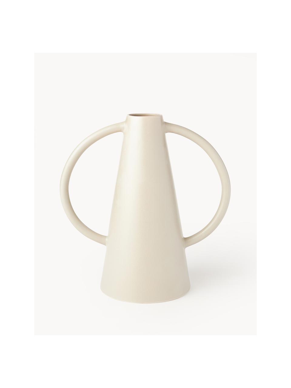 Vaso di design Frigya, Gres, Beige chiaro, Ø 6 x Alt. 31 cm