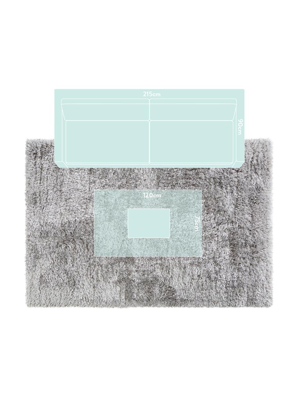 Glänzender Hochflor-Teppich Lea in Hellgrau, Flor: 50% Polyester, 50% Polypr, Grau, B 300 x L 400 cm (Größe XL)