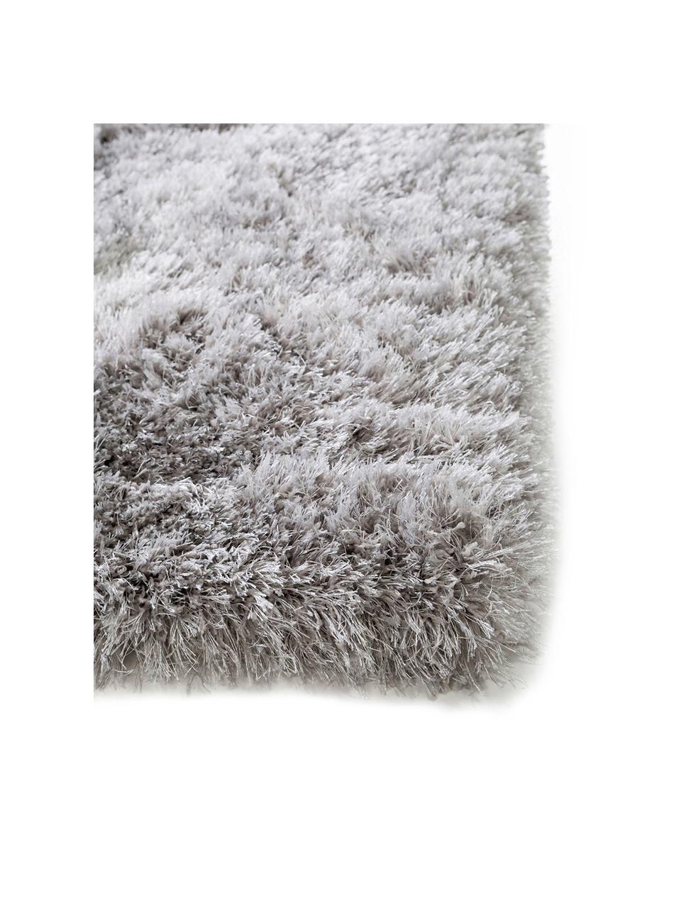 Glänzender Hochflor-Teppich Lea in Hellgrau, Flor: 50% Polyester, 50% Polypr, Grau, B 300 x L 400 cm (Größe XL)