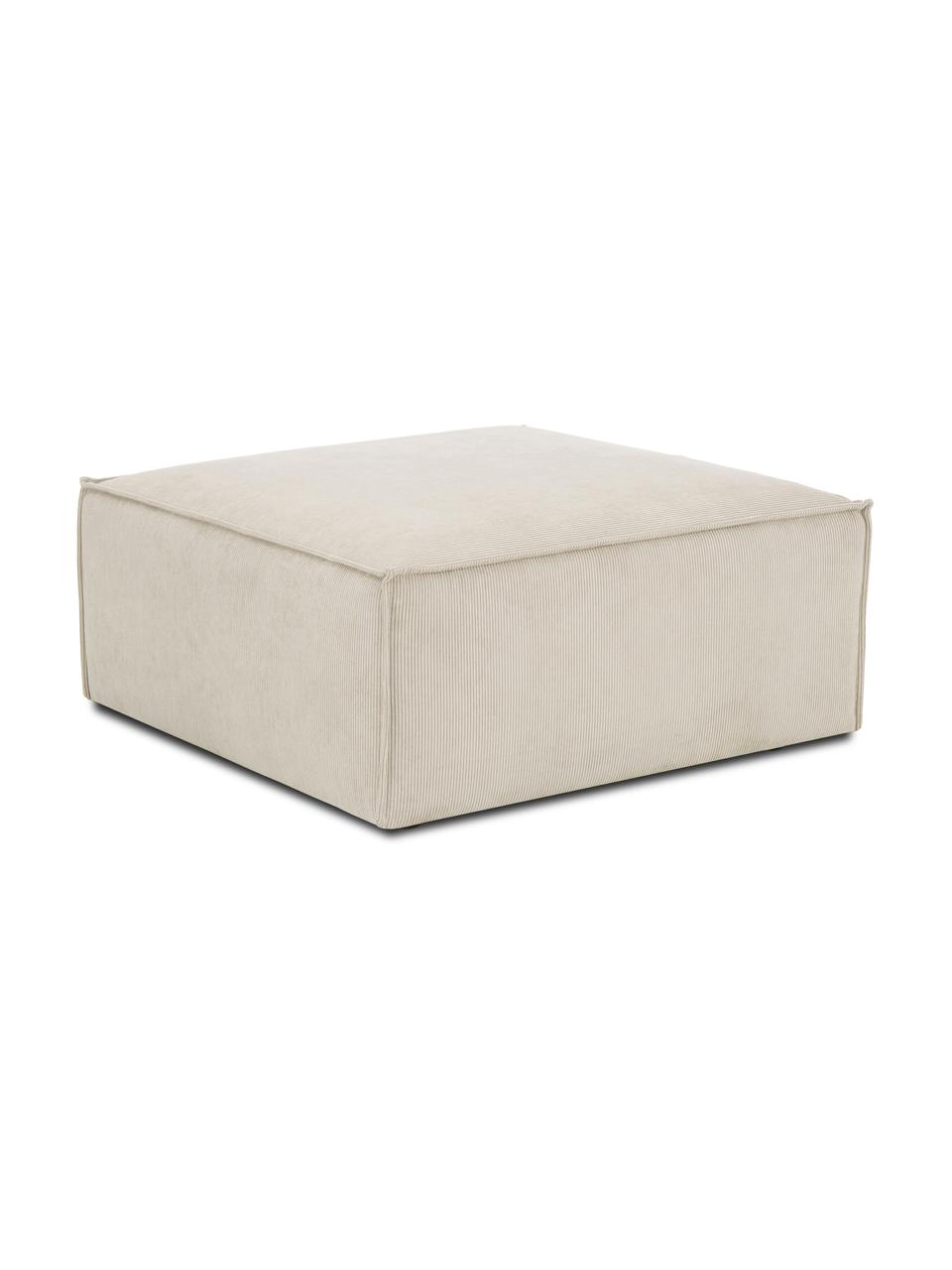 Voetenbank Lennon van corduroy, Bekleding: corduroy (92% polyester, , Frame: massief grenenhout, FSC-g, Poten: kunststof, Corduroy beige, B 88 x H 43 cm