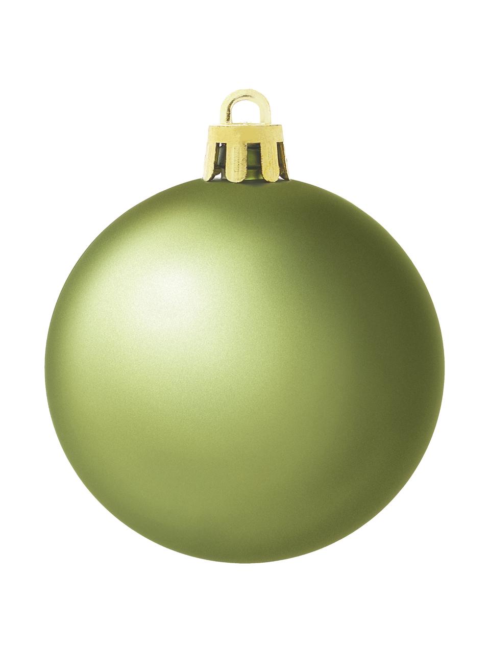 Boule de Noël incassable Natalie, 46 élém., Plastique, Vert foncé, Lot de différentes tailles