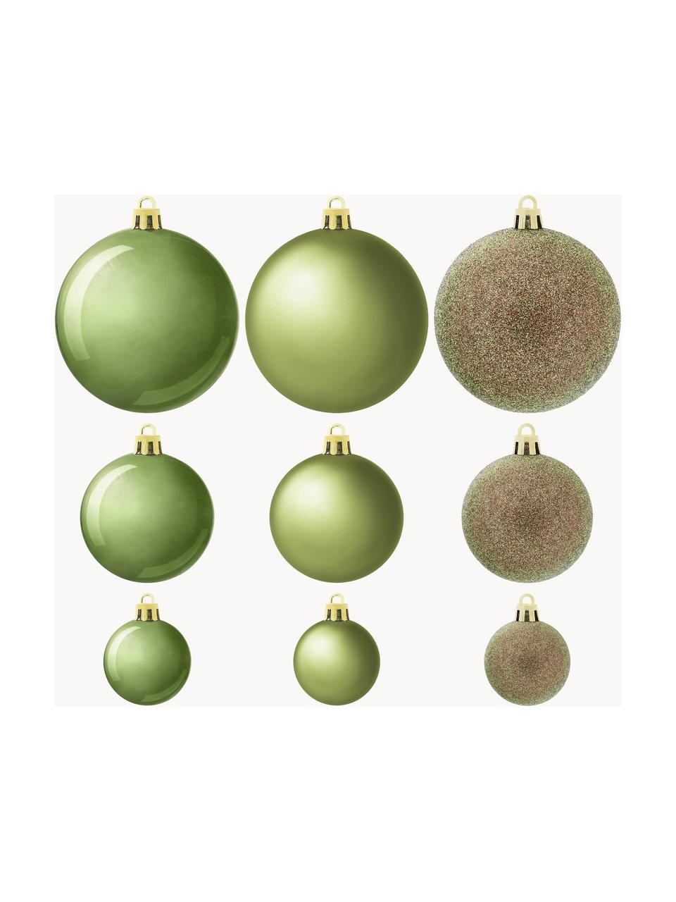 Set 46 palline di Natale infrangibili Natalie, Plastica, Verde scuro, Set in varie misure