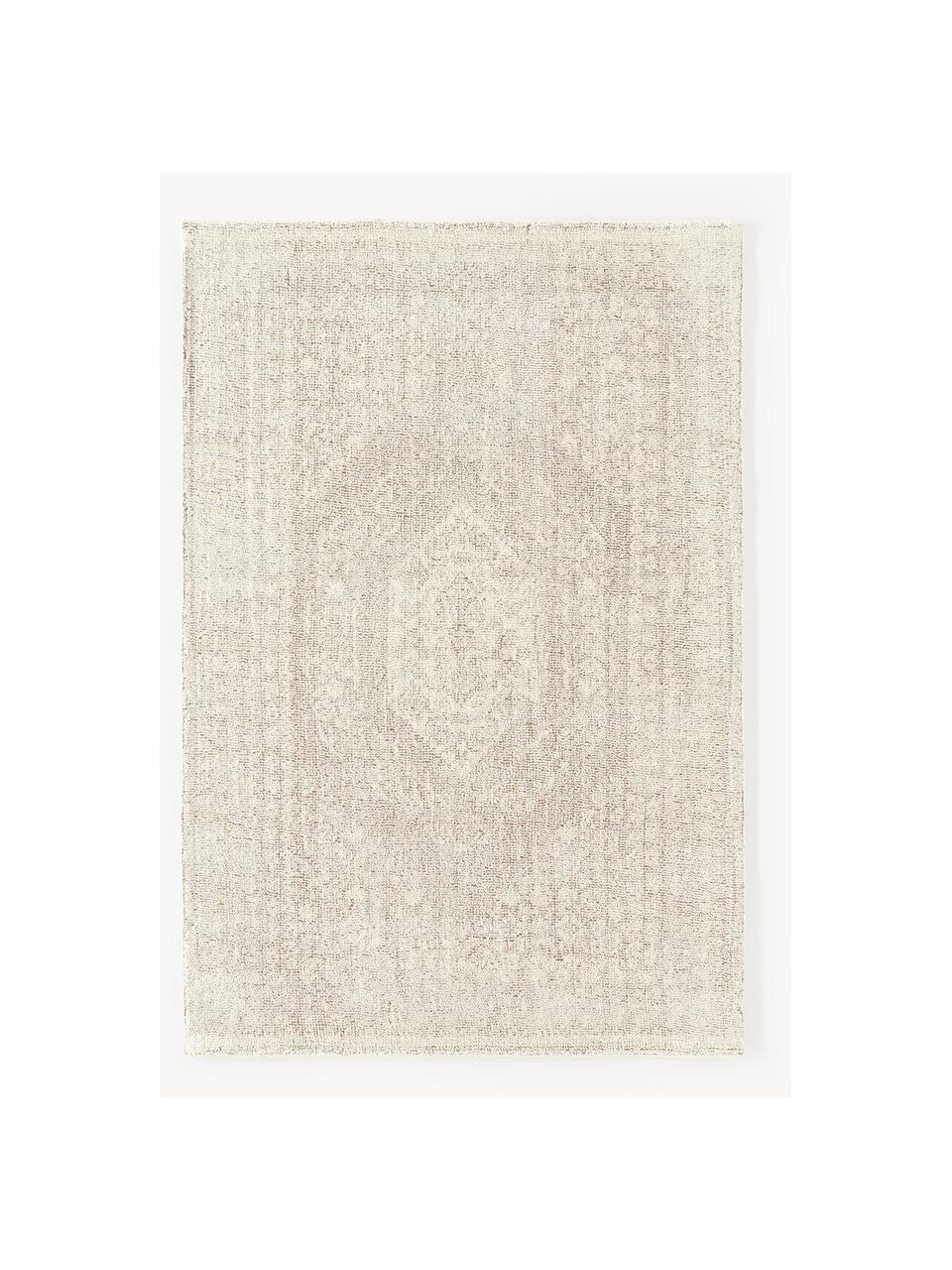 Tapis en laine tuftée main Flynn, 62 % laine (certifiée RWS), 31 % jute, 7 % polyester

Les tapis en laine peuvent perdre des fibres lors des premières semaines et des peluches peuvent se former, ce phénomène est naturel et diminue à mesure de votre usage et du temps, Beige clair, larg. 120 x long. 180 cm (taille S)