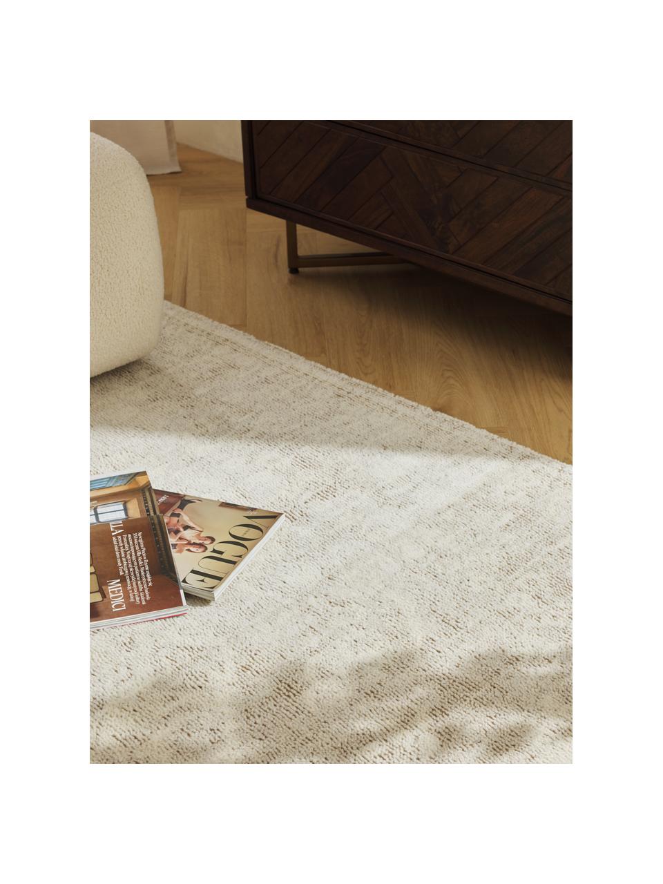 Tapis en laine tuftée main Flynn, 62 % laine (certifiée RWS), 31 % jute, 7 % polyester

Les tapis en laine peuvent perdre des fibres lors des premières semaines et des peluches peuvent se former, ce phénomène est naturel et diminue à mesure de votre usage et du temps, Beige clair, larg. 120 x long. 180 cm (taille S)