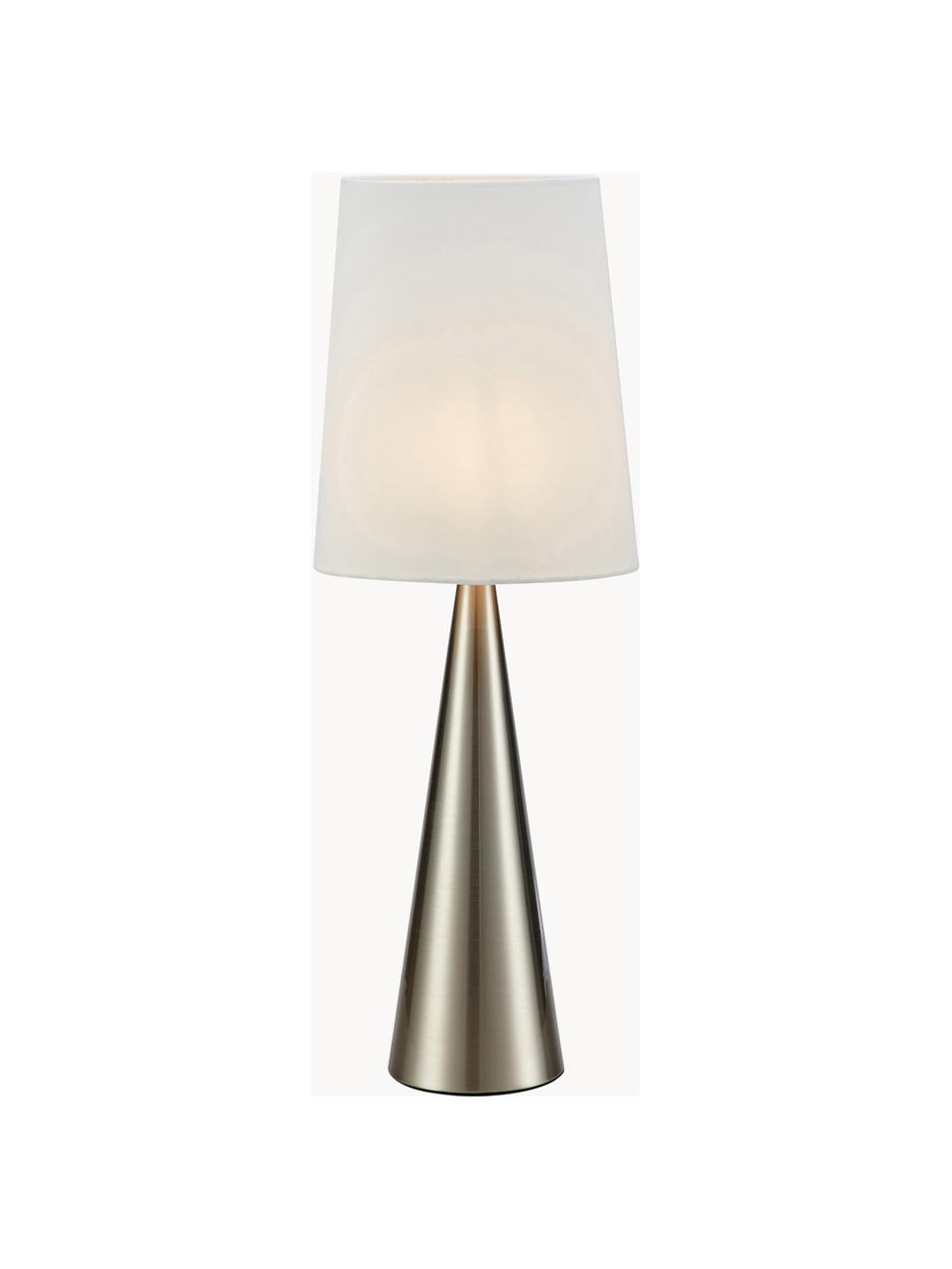 Grande lampe à poser Conus, Blanc cassé, doré, Ø 18 x haut. 64 cm