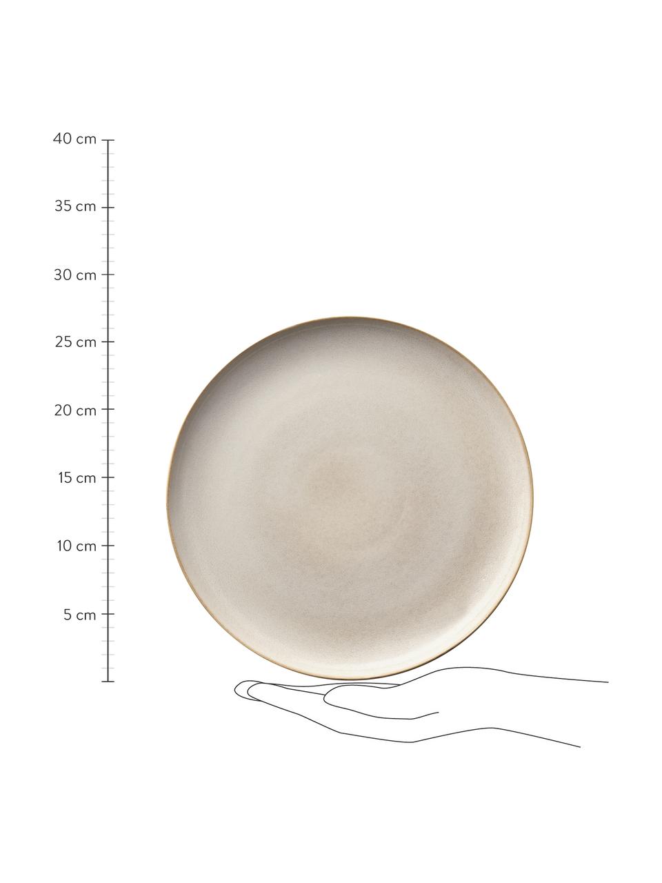 Assiette plate rustique Saisons, 6 pièces, Grès cérame, Beige, Ø 27 cm