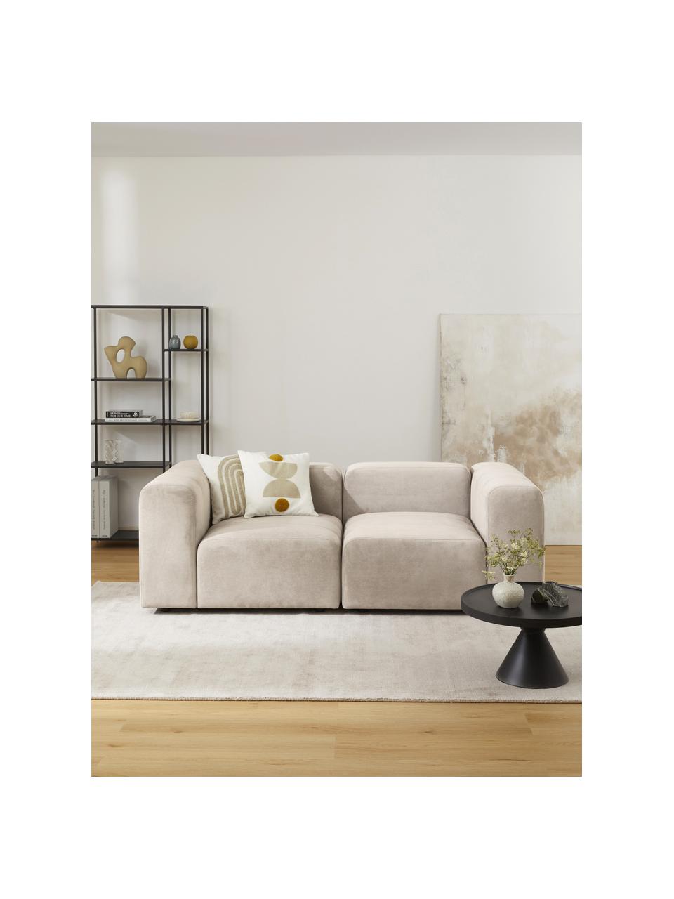 Modulares Sofa Lena (3-Sitzer), Bezug: Webstoff (88% Polyester, , Gestell: Kiefernholz, Schichtholz,, Webstoff Hellbeige, B 209 x T 106 cm