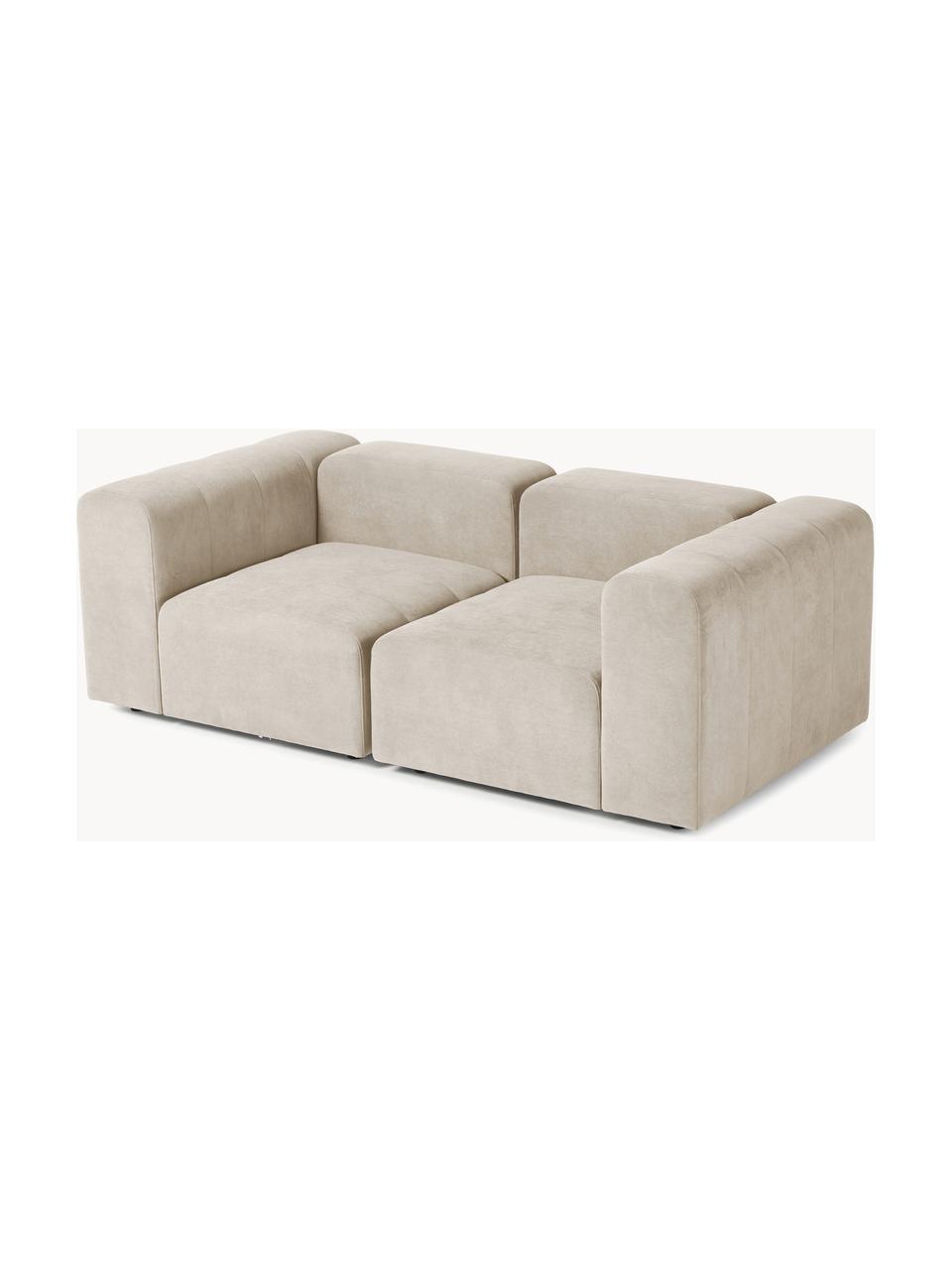 Modulares Sofa Lena (3-Sitzer), Bezug: Webstoff (88% Polyester, , Gestell: Kiefernholz, Schichtholz,, Füße: Kunststoff, Webstoff Hellbeige, B 209 x T 106 cm