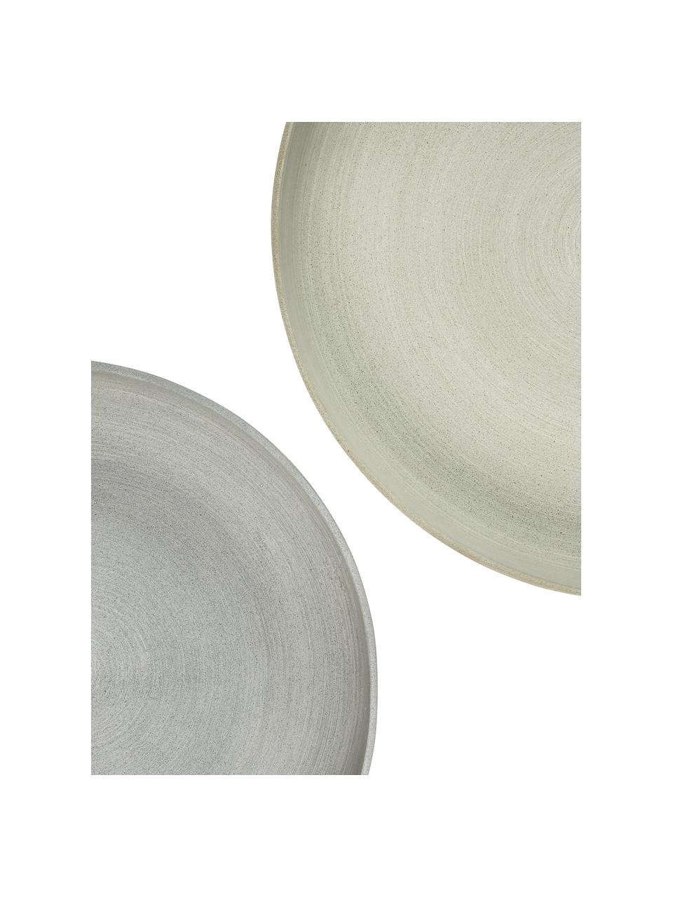 Set 2 ciotole decorative color beige/grigio Marta, 80% polvere di pietra, 20% resina di poliestere, Beige, grigio, Set in varie misure