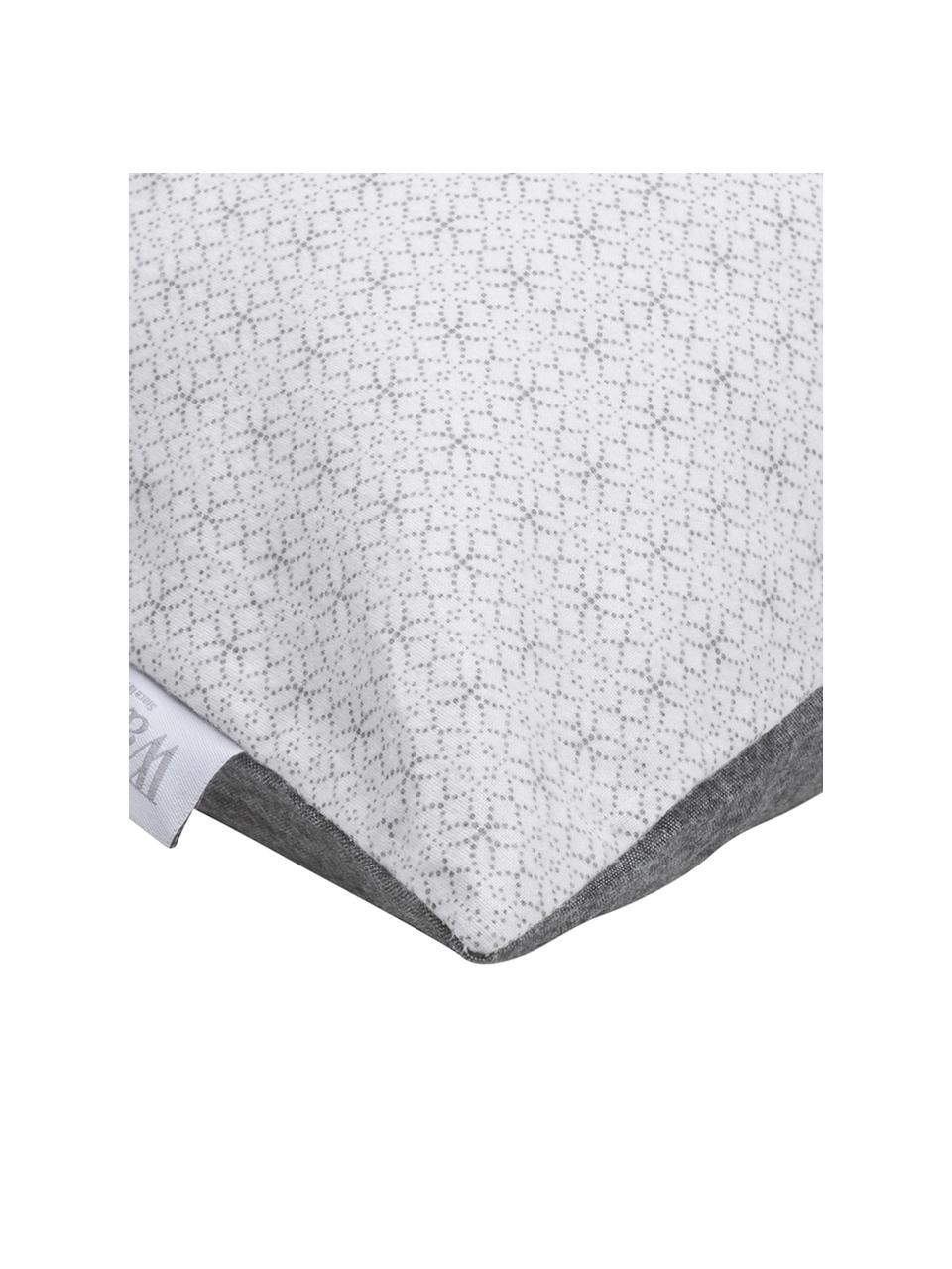 Flanelová vzorovaná obojstranná posteľná bielizeň Morton, Predná strana: biela, antracitová<br>Zadná strana: antracitová