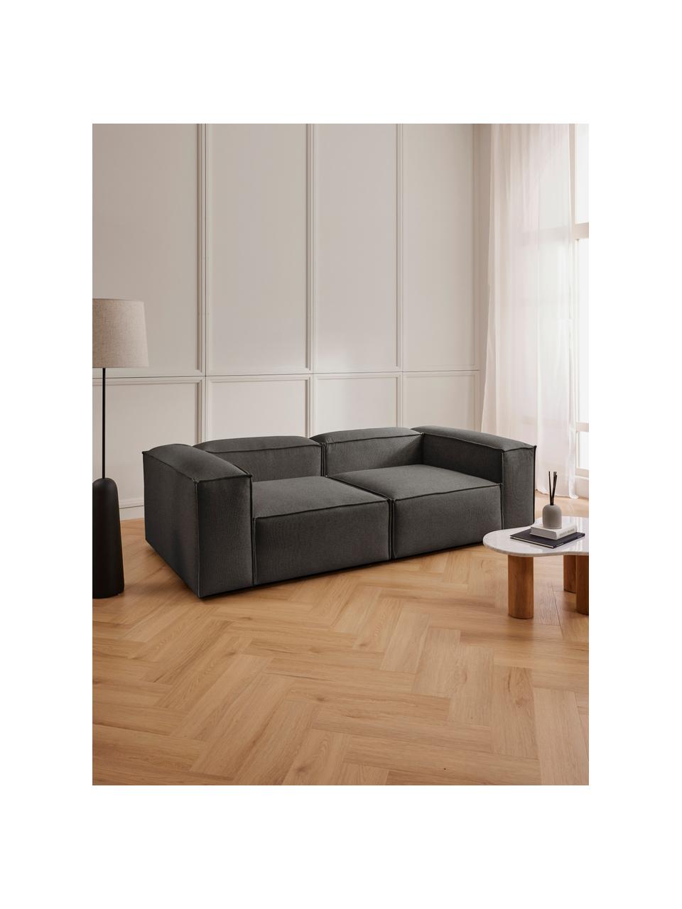 Divano componibile 3 posti Lennon, Rivestimento: 100% poliestere Con 115.0, Struttura: legno di pino massiccio, , Piedini: plastica Questo prodotto , Tessuto antracite, Larg. 238 x Prof. 119 cm