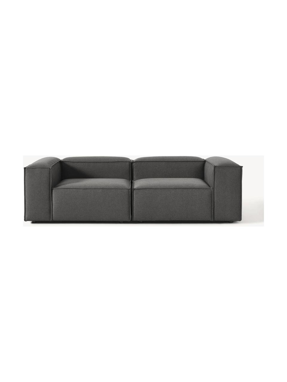 Modulares Sofa Lennon (3-Sitzer), Bezug: 100 % Polyester Der strap, Gestell: Massives Kiefernholz, Spe, Füße: Kunststoff Dieses Produkt, Webstoff Anthrazit, B 238 x T 119 cm