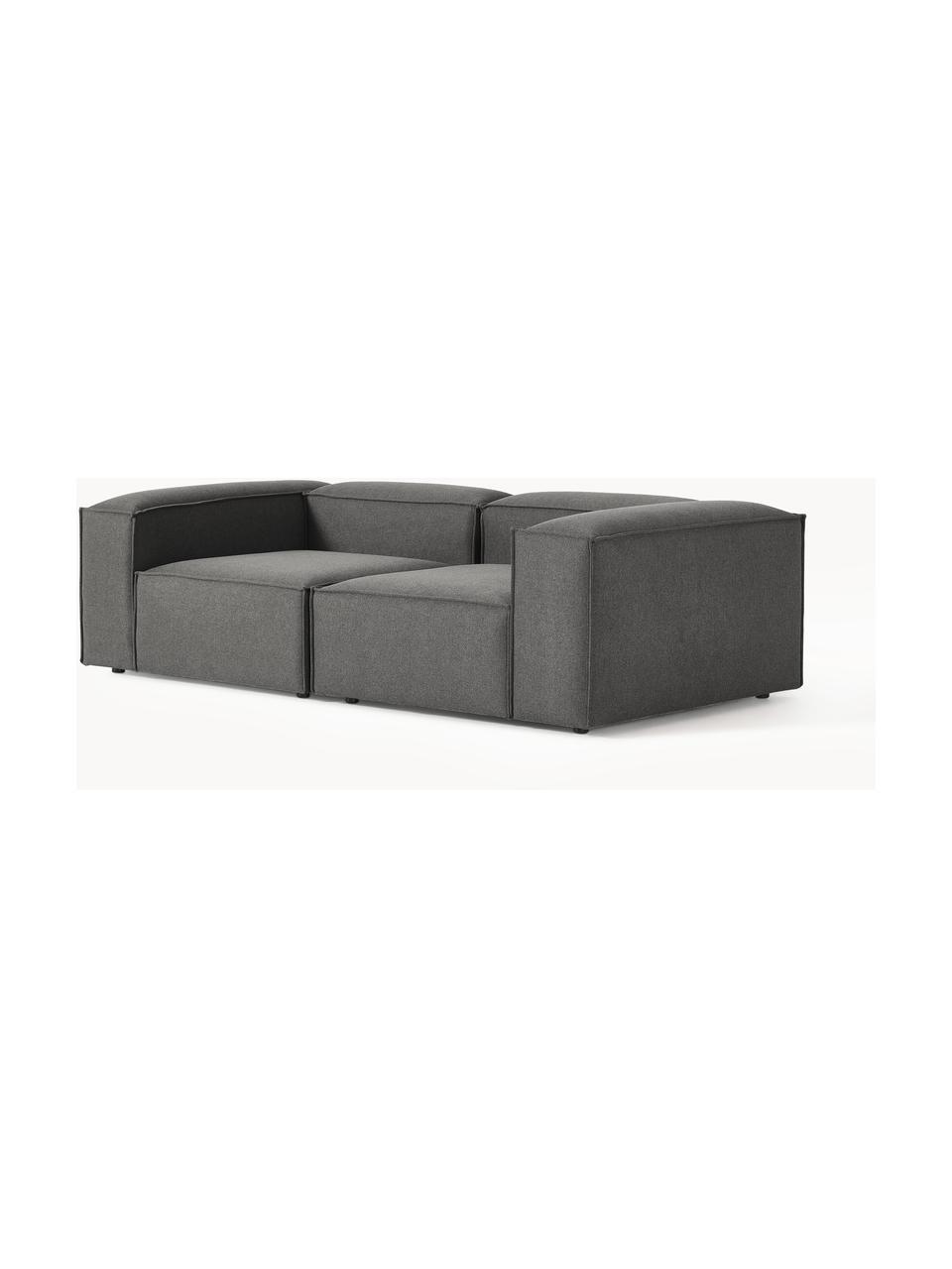 Modulares Sofa Lennon (3-Sitzer), Bezug: 100 % Polyester Der strap, Gestell: Massives Kiefernholz, Spe, Füße: Kunststoff Dieses Produkt, Webstoff Anthrazit, B 238 x T 119 cm