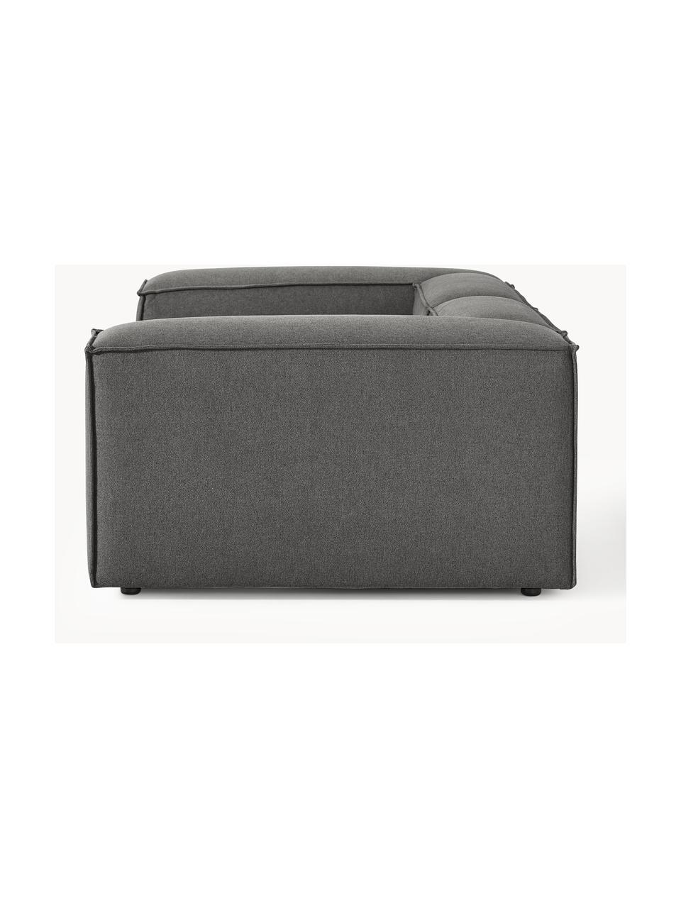 Modulares Sofa Lennon (3-Sitzer), Bezug: 100 % Polyester Der strap, Gestell: Massives Kiefernholz, Spe, Füße: Kunststoff Dieses Produkt, Webstoff Anthrazit, B 238 x T 119 cm