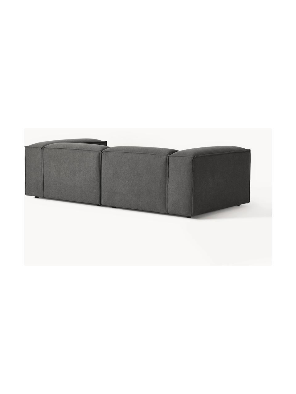 Modulares Sofa Lennon (3-Sitzer), Bezug: 100 % Polyester Der strap, Gestell: Massives Kiefernholz, Spe, Füße: Kunststoff Dieses Produkt, Webstoff Anthrazit, B 238 x T 119 cm