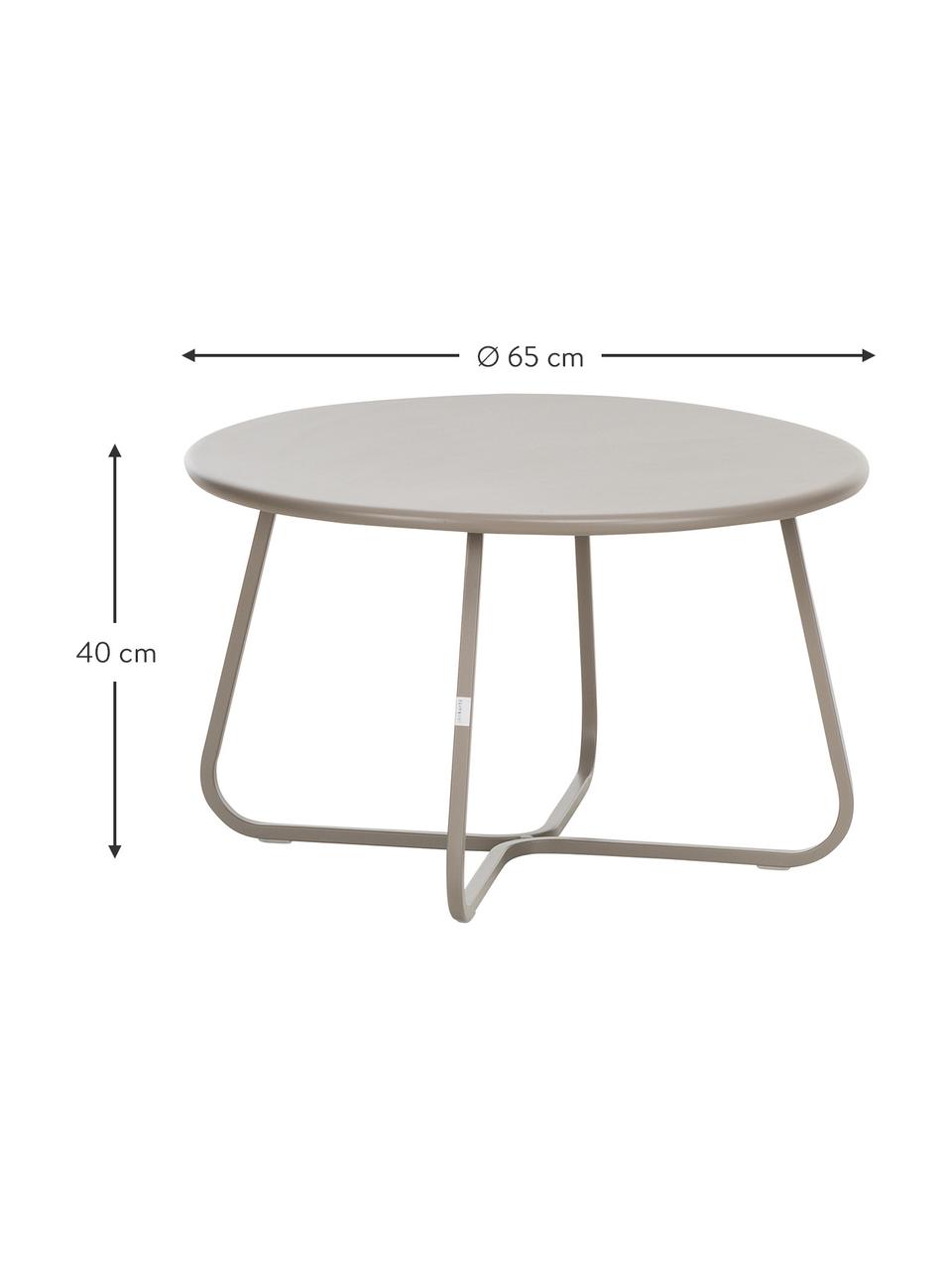 Garten-Couchtisch Sunderland, Stahl, galvanisch verzinkt, pulverbeschichtet, Taupe, Ø 65 x H 40 cm