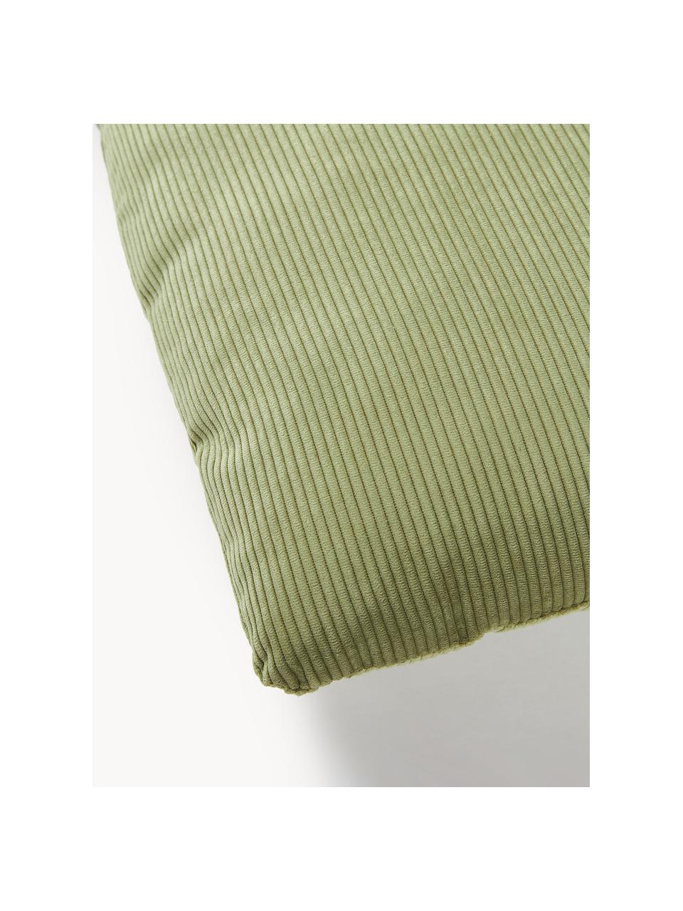 Cojín sofá de pana Melva, Funda: pana (100% poliéster), Pana verde oliva, An 50 x L 50 cm