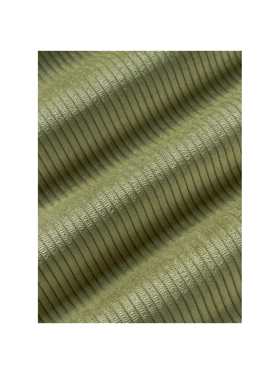 Cord-Sofa-Kissen Melva, Hülle: Cord (100 % Polyester), Cord Olivgrün, B 50 x L 50 cm