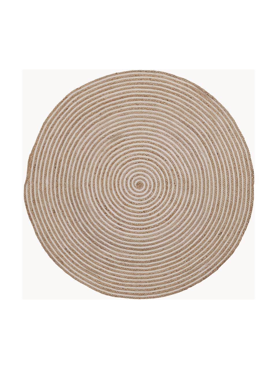Okrúhly jutový koberec so špirálovým vzorom  Samy, 60 % juta, 40 % bavlna, Odtiene běžovej, Ø 100 cm (veľkosť XS)