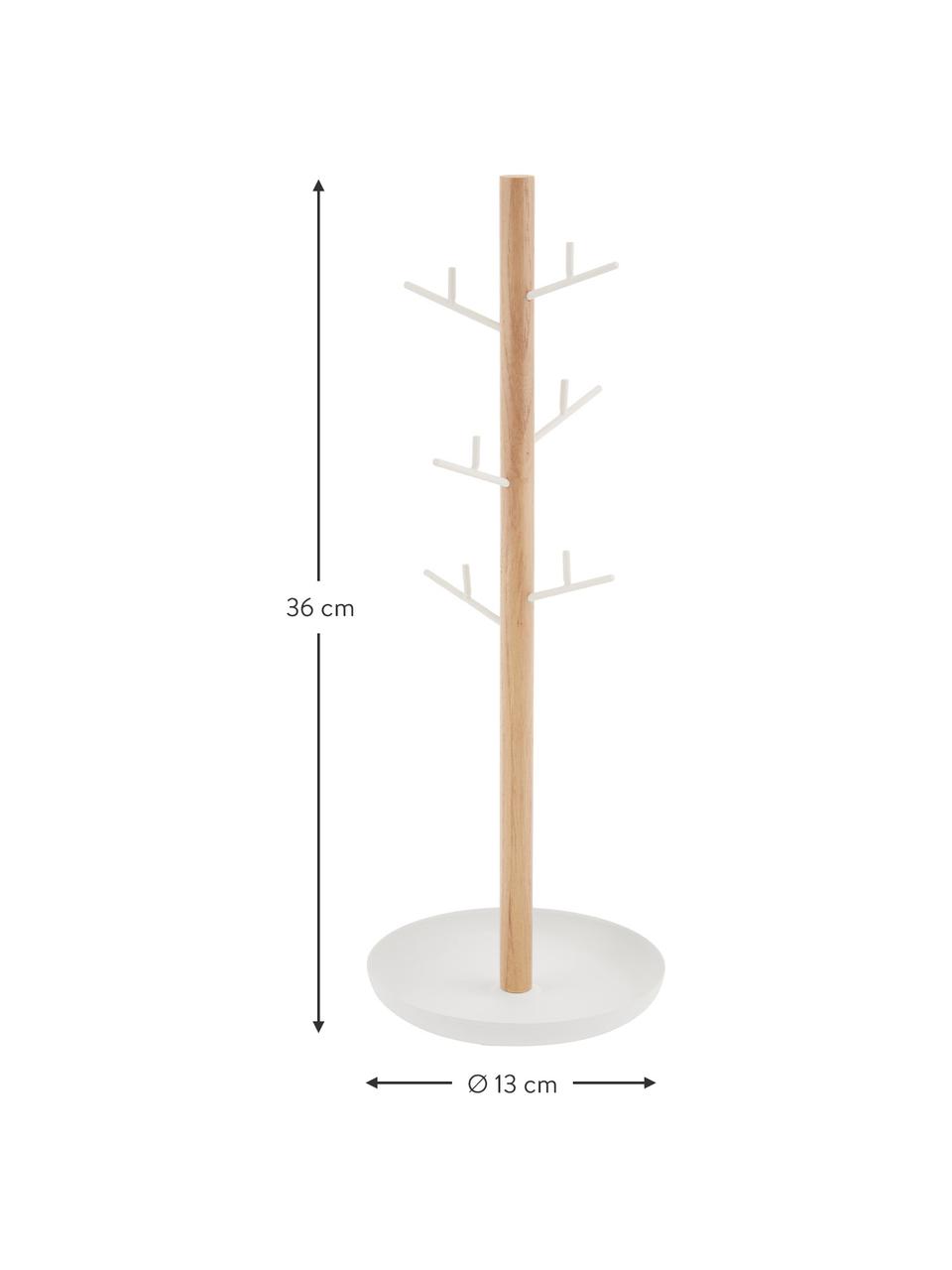Sieradenhouder Tosca, Stang: hout, Wit, helder hout, B 13 x H 36 cm