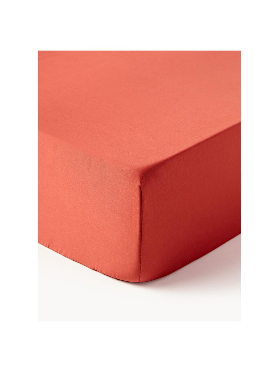 Sábana bajera de satén Comfort, Rojo óxido, Cama 90 cm (90 x 200 x 25 cm)