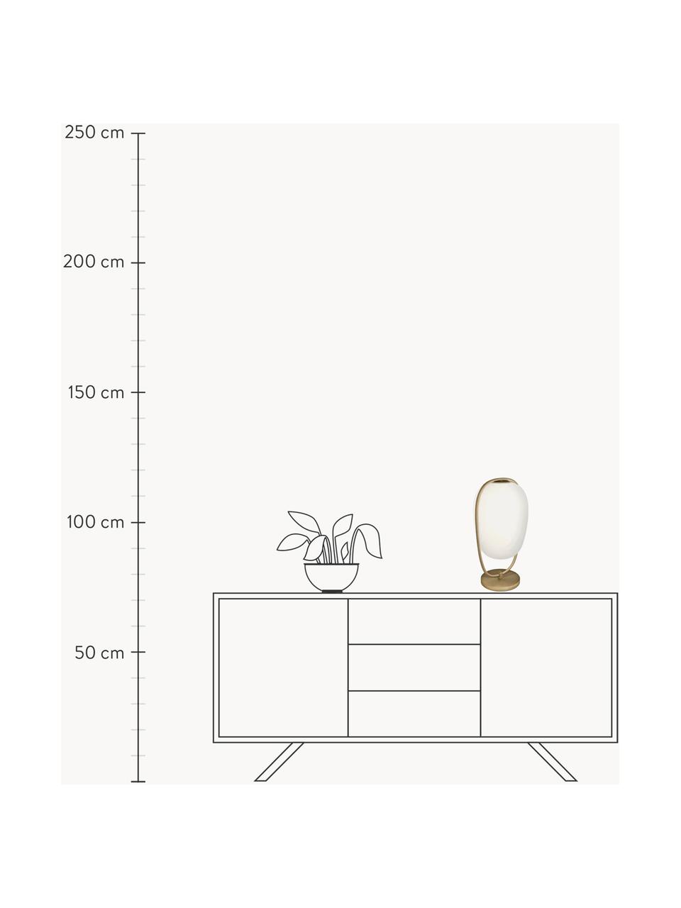 Tischlampe Lanna mit Diffusorscheibe, mundgeblasen, Lampenschirm: Glas, mundgeblasen, Goldfarben, Ø 22 x H 40 cm