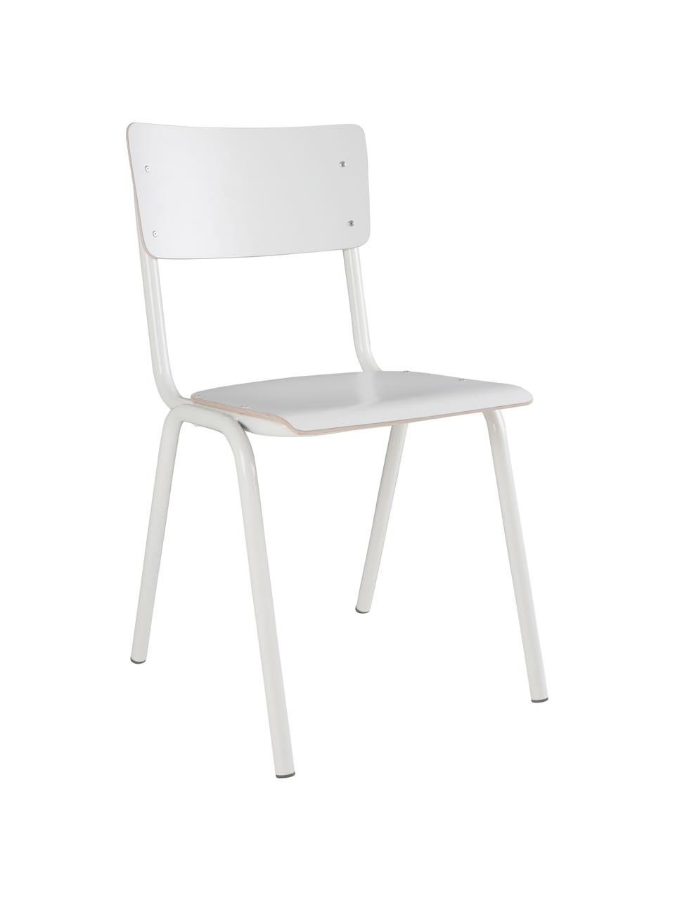 Krzesło Back to School, 4 szt., Nogi: metal malowany proszkowo, Biały, 43 x 83 cm