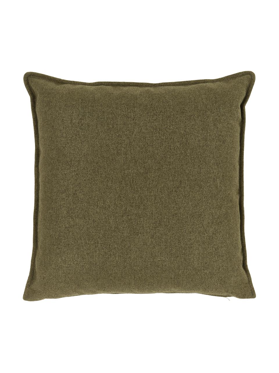Cuscino arredo verde Lennon, Rivestimento: 100% poliestere, Tessuto verde, Larg. 60 x Lung. 60 cm