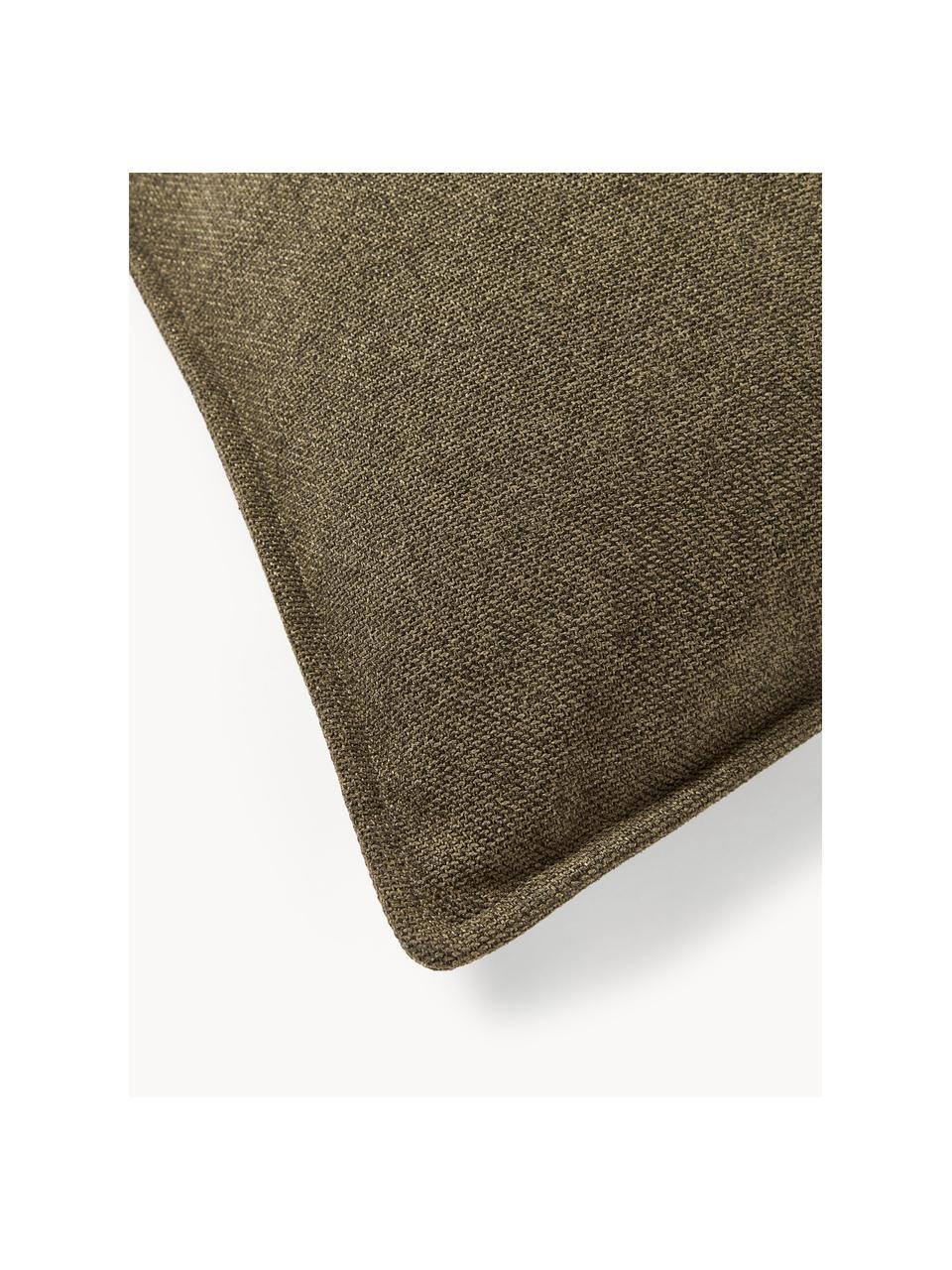 Bankkussen Lennon, Bekleding: 100% polyester, Geweven stof olijfgroen, B 70 x L 70 cm
