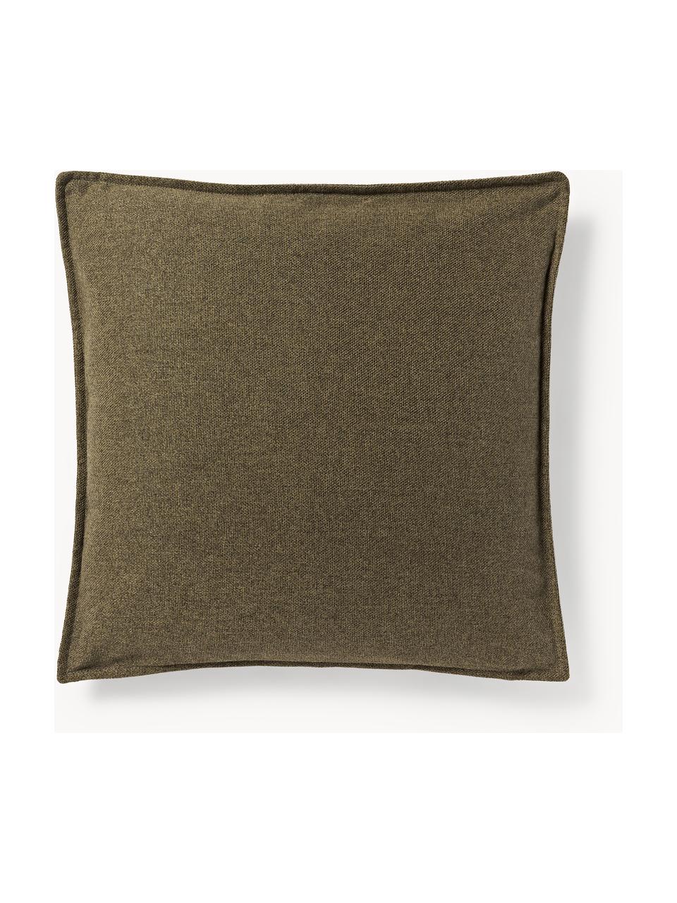 Poduszka Lennon, Oliwkowozielona tkanina, S 70 x D 70 cm