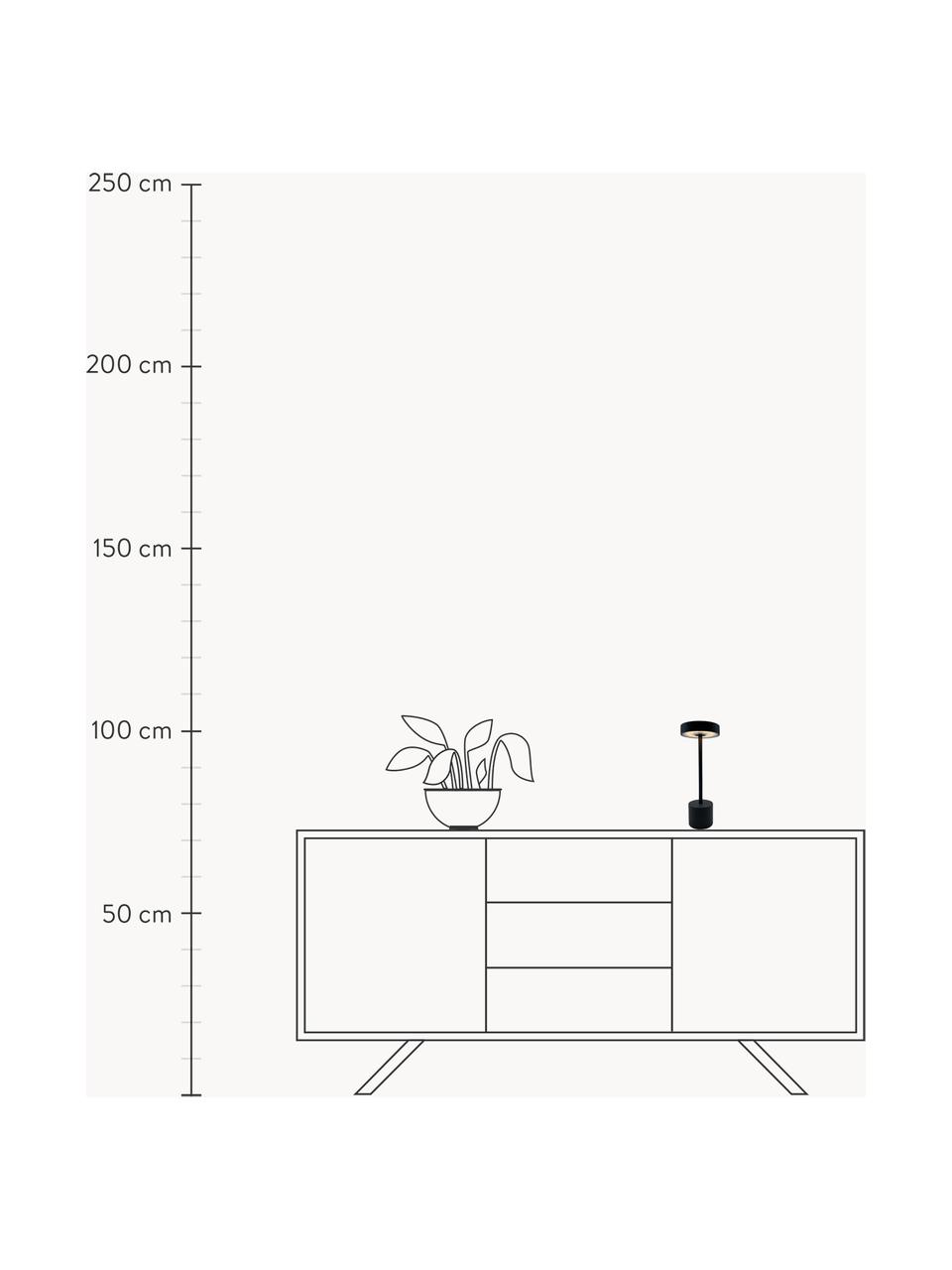 Mobilna lampa zewnętrzna LED z funkcją przyciemniania i panelem dotykowym Roby, Czarny, Ø 11 x W 30 cm